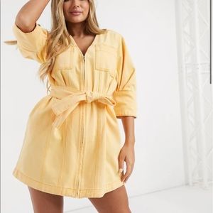 Mini Denim Belted Dress